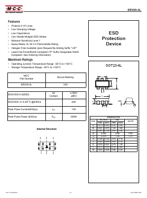 SRV05-4L-TP-HF Datasheet PDF Micro Commercial Components