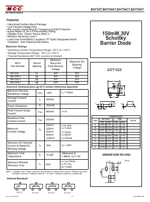 BAT54AT Datasheet PDF Micro Commercial Components