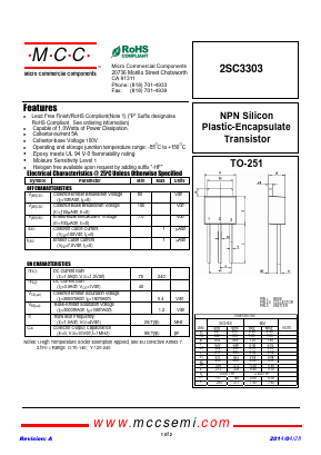2SC3303 Datasheet PDF Micro Commercial Components