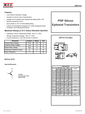 2SB1412 Datasheet PDF Micro Commercial Components