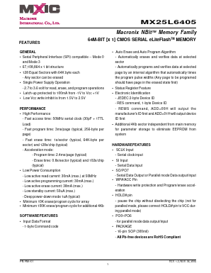 MX25L6405 Datasheet PDF Macronix International
