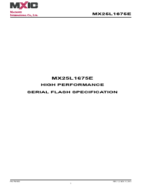 MX25L1675E Datasheet PDF Macronix International