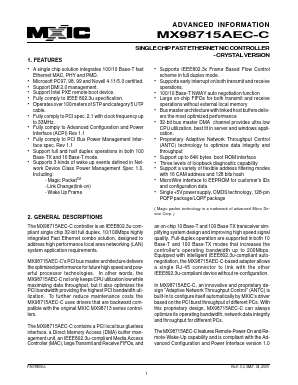 MX98715AEC-C Datasheet PDF Macronix International