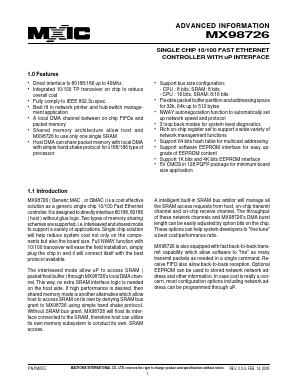 MX98726 Datasheet PDF Macronix International