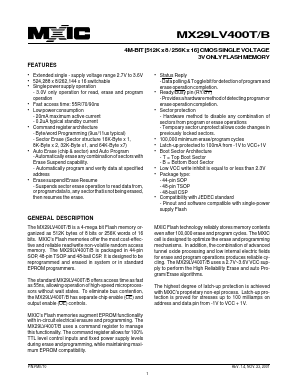 MX29LV400B Datasheet PDF Macronix International