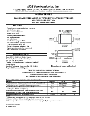 P4SMA12CA Datasheet PDF MDE Semiconductor