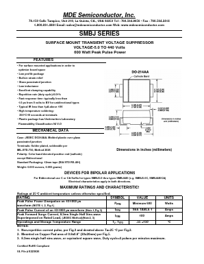 SMBJ10 Datasheet PDF MDE Semiconductor