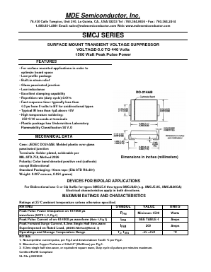 SMCJ200A Datasheet PDF MDE Semiconductor, Inc.