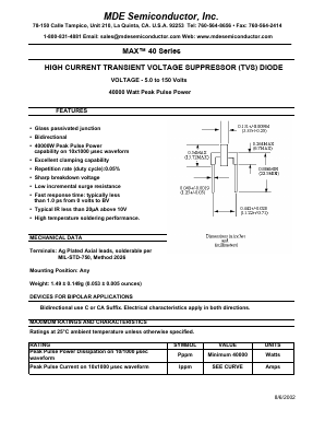MAX40-10.0CA Datasheet PDF MDE Semiconductor, Inc.
