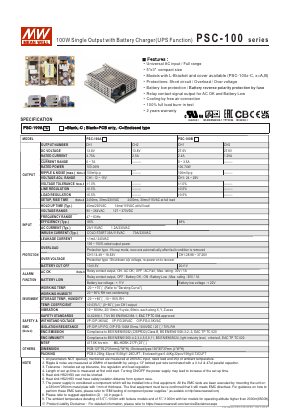 PSC-100A-C Datasheet PDF Mean Well Enterprises Co., Ltd.
