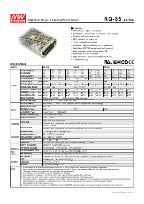 RQ-85 Datasheet PDF Mean Well Enterprises Co., Ltd.