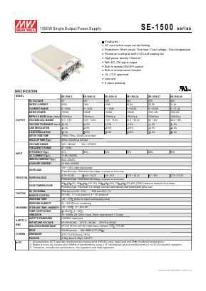 SE-1500-24 Datasheet PDF Mean Well Enterprises Co., Ltd.