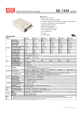 SE-1500-27 Datasheet PDF Mean Well Enterprises Co., Ltd.