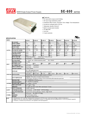 SE-600 Datasheet PDF Mean Well Enterprises Co., Ltd.