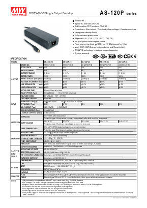 AS-120P Datasheet PDF Mean Well Enterprises Co., Ltd.