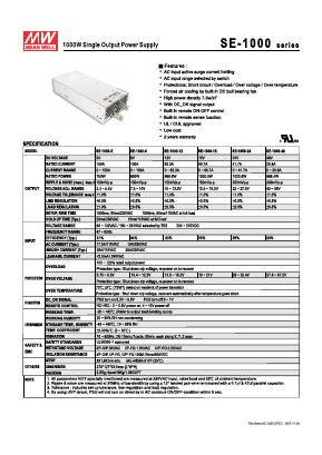 SE-1000-48 Datasheet PDF Mean Well Enterprises Co., Ltd.