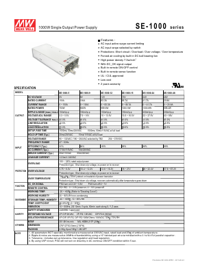 SE-1000-48 Datasheet PDF Mean Well Enterprises Co., Ltd.