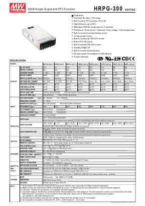 HRPG-300-24 Datasheet PDF Mean Well Enterprises Co., Ltd.