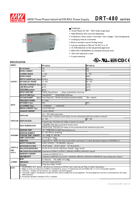 DRT-480 Datasheet PDF Mean Well Enterprises Co., Ltd.