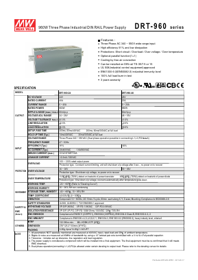DRT-960 Datasheet PDF Mean Well Enterprises Co., Ltd.