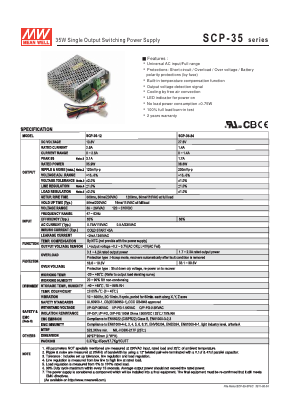 SCP-35 Datasheet PDF Mean Well Enterprises Co., Ltd.