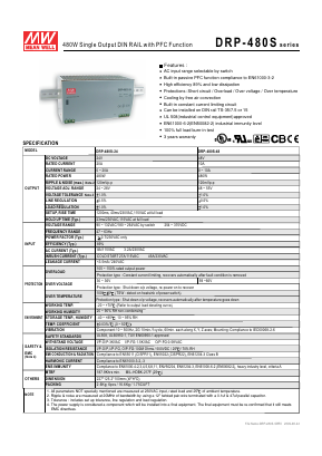 DRP-480S-24 Datasheet PDF Mean Well Enterprises Co., Ltd.