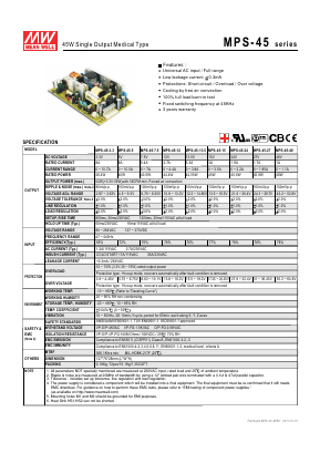 MPS-45-5 Datasheet PDF Mean Well Enterprises Co., Ltd.