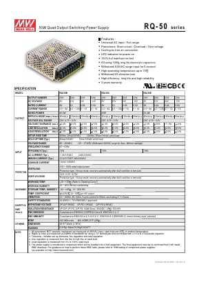 RQ-50C Datasheet PDF Mean Well Enterprises Co., Ltd.