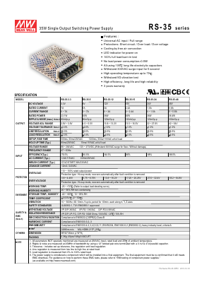 RS-35-24 Datasheet PDF Mean Well Enterprises Co., Ltd.