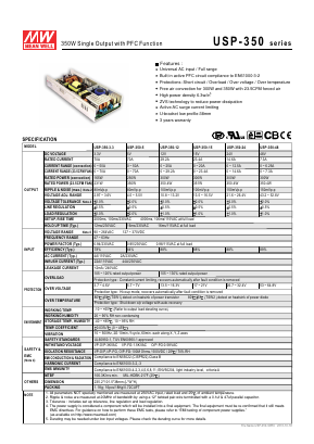 USP-350 Datasheet PDF Mean Well Enterprises Co., Ltd.