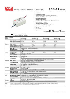 PCD-16 Datasheet PDF Mean Well Enterprises Co., Ltd.