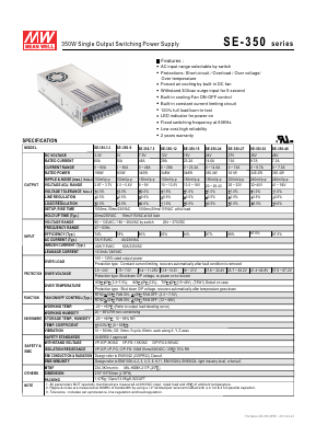 SE-350-12 Datasheet PDF Mean Well Enterprises Co., Ltd.