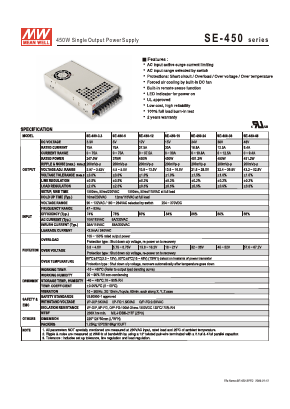 SE-450 Datasheet PDF Mean Well Enterprises Co., Ltd.