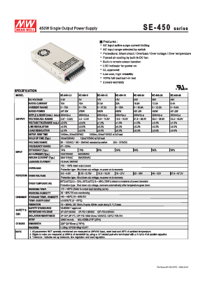 SE-450-3.3 Datasheet PDF Mean Well Enterprises Co., Ltd.