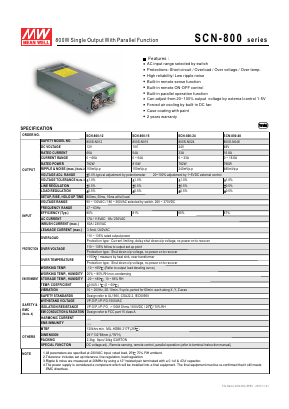 800S-N015 Datasheet PDF Mean Well Enterprises Co., Ltd.