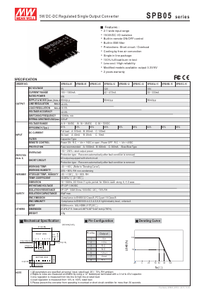 SPB05A-12 Datasheet PDF Mean Well Enterprises Co., Ltd.