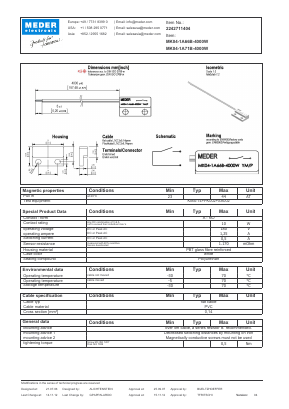 MK041A66B4000W Datasheet PDF Meder Electronic