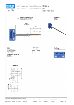 MK0241A71B500W Datasheet PDF Meder Electronic