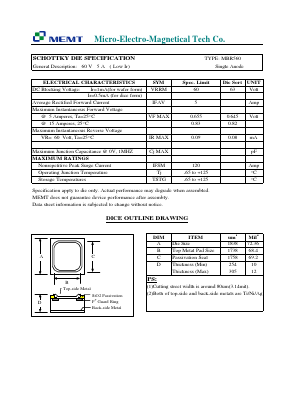 MBR560 Datasheet PDF Micro Electro Magnetical Tech