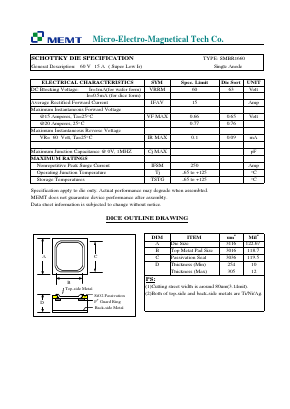 SMBR1660 Datasheet PDF Micro Electro Magnetical Tech