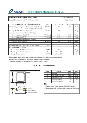 MBR1040 Datasheet PDF Micro Electro Magnetical Tech