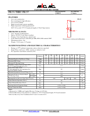 FR151 Datasheet PDF Master Instrument Corporation