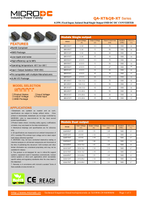 QB1203XT Datasheet PDF Microdc power Technology Co., Ltd