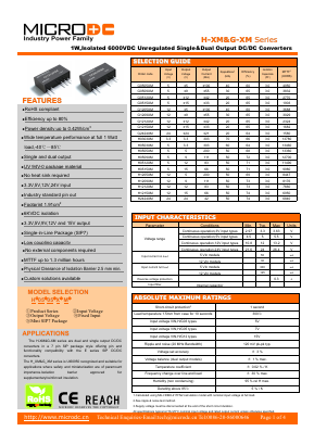 G1212XM Datasheet PDF Microdc power Technology Co., Ltd