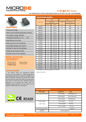 F0512XT Datasheet PDF Microdc power Technology Co., Ltd