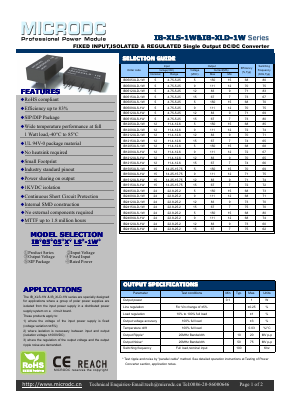 IB-XLS-1W Datasheet PDF Microdc power Technology Co., Ltd