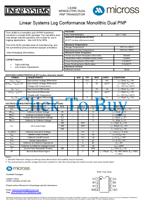 LS358_SOIC Datasheet PDF Micross Components