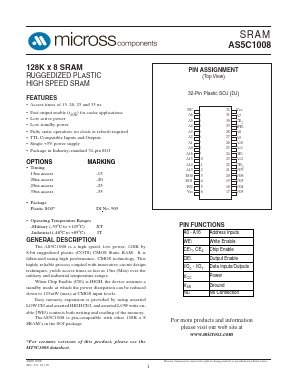 AS5C1008 Datasheet PDF Micross Components