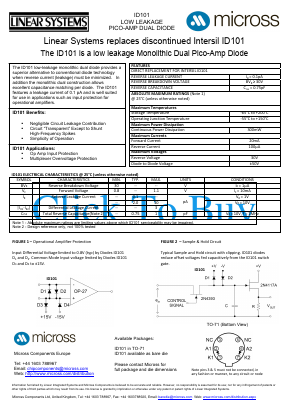 ID101_TO-71 Datasheet PDF Micross Components