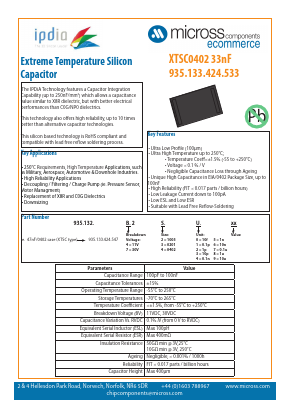 XTSC0402-33NF Datasheet PDF Micross Components